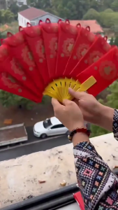 JS SHOP 6/8/10 Slots Card Folding Fan Shaped Red Envelope Chinese New Year Red Packets for Lucky Money Gift