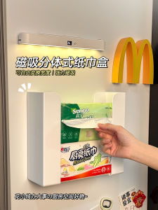 Magnetic Toilet Paper Holder Refrigerator Kitchen Wall Mounted Wet Wipes Storage Box Separate Body Paper Towel Rack Organizer