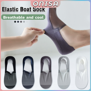 Onisa Men Ultra-thin Ankle Socks Elastic Boat Sock Comfortable Non-slip Invisible Socks 1pair