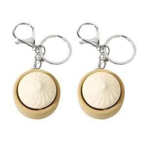 Aitemay 2026 New 5PCS Mini Steamed Bun Keychain: Soft Slow-Rebound Squishy Stress Relief Toy + Gift Set for Office/Bag