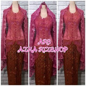 set kebaya akad nikah kebaya pesta dusty pink kebaya TERMURAH + selendang mutiara