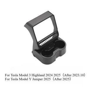Rear Seat Cup Holder for Tesla Model Y Juniper 2025 Model 3 Highland 2024 2025 Storage Box Organizer Car Interior Asccesseries