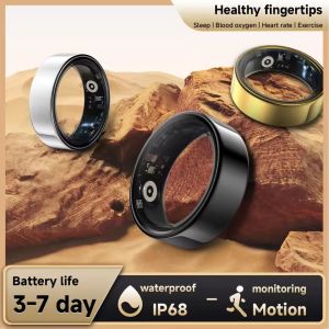 2025 New Smart Ring Blood Oxygen&Pressure Sleep Monitor Sports Tracking Remote Care IP68 Waterproof Men Women