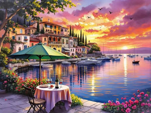 500/1000/1200/2000PCS Jigsaw Puzzle Sunset Seaside Landscape Art For Adults Great Weekend Relaxation And Family Fun Gift
