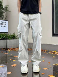 Quần Dài Nam Nhanh Khô Gấp Gọn Mùa Hè Mỏng Quần Dài Ống Đứng Phong Cách Mỹ Quần Dài Ống Rộng Cạp Vừa Quần Dài