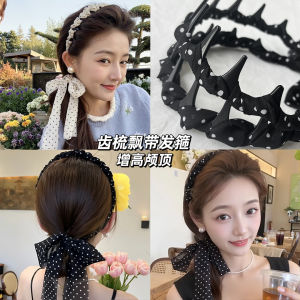 Polka Dot Sash Hairband Womens New 2025 High Forehead One-Piece Hairband Sweet Hair Clip Headwear Fabric Fresh Outing