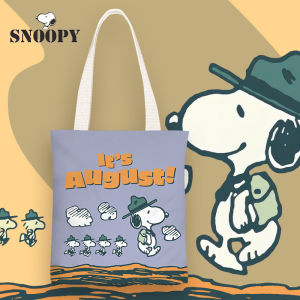 Snoopy Anime Canvas Bag Womens Single Shoulder Simple Bag Junior High School Tutoring Bag Shopping Handbag