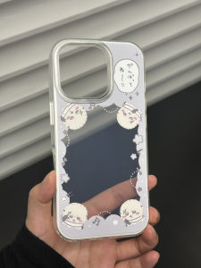 Chiikawa Cute Cartoon Phone Case Ultra-Thin Hollow out Design Full Cover Instant Camera Card Holder Compatible with Apple Models