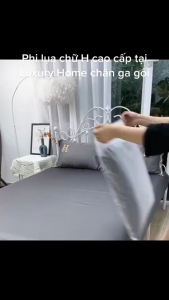 Bộ chăn ga gối phi lụa mùa hè 4 món chăn hè trần bông cao cấp chất lụa cotton mềm mại thoáng mát