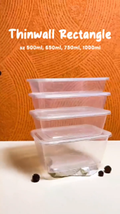 Food Container Plastik 100 ml 250 ml 500 ml Wadah Makanan Kemasan Praktis Food Grade