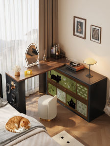 MEISD | Vintage Creamy Style Extensible Dressing Table