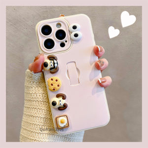 เคสโทรศัพท์มือถือแบบมองไม่เห็นพร้อมหัวเข็มขัดรูปสุนัข 3 มิติ สำหรับ Apple iPhone 16 pro Max 15 14 13 ลายการ์ตูน ดีไซน์เก๋ไก๋ สไตล์ไฮเอนด์