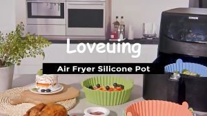 Air Fryer Silikon Tahan Panas Reusable Anti Lengket / Silicone Air Fryer Pot Pan Tahan Lama