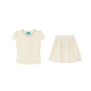 XXNING | French Pearl Neck Style Waist Cinching Set Female 2pcs