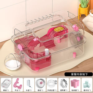 Luxury Villahamster Cage Transparent Material Large Space Pet Hamster House Acrylic Doorhamster Shelter Small Pet Cage