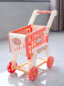 Childrens Play Home Simulation Shopping Cart Toys Play House Simulation Supermarket Trolley Baby Hand Cart Fruit Supermarket New Year Gifts