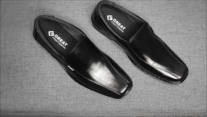 GREAT FOOTWEAR Sepatu Pantofel Pria Murah Sepatu Pantofel Kulit Hitam Sepatu Kerja Kantor Sekolah Slip On Casual Formal