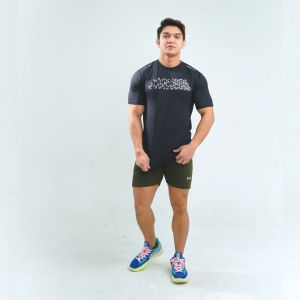 Flexzone Kaos Lengan Pendek Olahraga Dryfit FTS-059 Gym Lari Running Jersey
