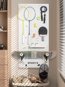 Sports Fitness Equipment Storage Rack Wall Wire-Wrap Board Storage Rack Skateboard Rack Wall Badminton Racket Holder