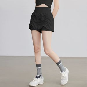 Womens Sport Yoga Shorts Summer Thin Running Fitness Pants Casual Loose Slimming Prevent Exposure Nylon Three-quarter Length Mid-waist