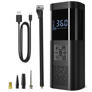 150PSI 3X Faster Cordless Tire Inflator-Portable Air Compressor w/Digital GaugeLED Light for CarBikeMotorcycle & Sports Balls