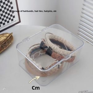 Transparent and Dustproof Hair Accessory Organizer Rubber Band Hair Band Hair Band Hair Clip Vanity Box Large Capacity Jewelry Box Storage Box