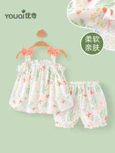 สไตล์เจ้าหญิง ผ้าฝ้าย ชุดรอมเปอร์ ชุดสูท สําหรับ เด็กทารก เด็กผู้หญิง ชุดหน้าร้อน อินเทรนด์ เสื้อผ้าเด็กหนึ่งปี เด็กทารก เสื้อผ้าจีนทํา