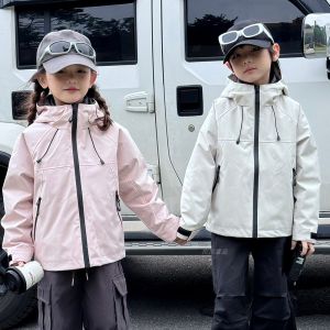 Kids Three-in-One Shell Jacket down Jacket Outdoor Windproof Waterproof Removable 90 Velvet Thickened Liner Toddler Children Teens