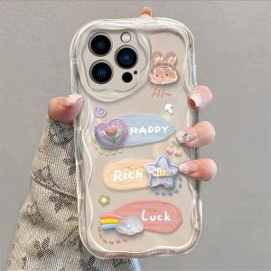 Cute Cartoon Rabbit 3D Phone Case for 14Promax 13 12Mini 15 XR SE2 Doll Chain 7Plus Soft Shell 8P Protection Cover 6S