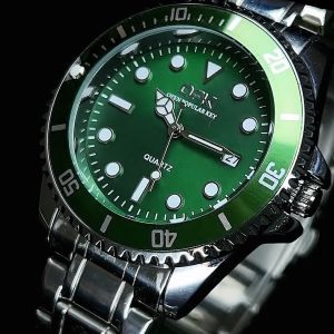 Watch For Men Waterproof Original Calendar Luminous Stainless Steel Quartz Green With Box 8118 Luxury SteelFashion Mens Date Automatic Fashion Accessories Watches Casual & Fashion Watches