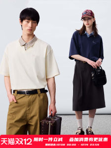 PSO Brand Cool Feeling Dog Embroidery Short Sleeve Polo Shirt Couple T-Shirt Mens Womens Summer Breathable Knitted Cotton Blend