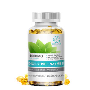 BBEEAAUU Digestive Enzyme Capsules Prebiotic & Probiotic Supplements Vegetarian Formula Better Digestion & Lactose Absorption Digestion