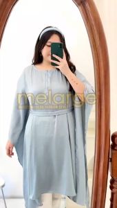 MELARGE Aisyah Tunik Kaftan Polos Wanita Jumbo LD 130 Atasan Big Size