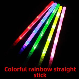 Large Size Glowing Rainbow Silver Fluorescent Sticks Concert Flashing Lightening Childrens Toy Props Adjustable Brightness