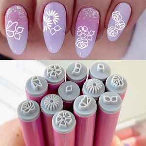 Dorisna 1/6Pcs Nail Art Stamp Pen Set Floral Butterfly Patterns Stamper Kit Printer Nail Art Stamping Plates Tools Nail Supplies