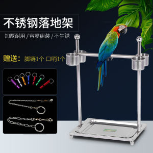 Stainless Steel Bird Stand Cage Full Set Medium Small Medium Large Parrot Station Platform Metal Material Finch Canary Cage