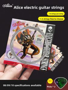 Alice Electric Guitar Strings A506 Single String Set of 6 Beginner Friendly Durable Guitar Strings for Beginners