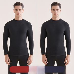 MiiOW | Bộ đồ lót giữ nhiệt dày dặn có lông cừu và sợi lụa cho nam mùa thu đông mới về quần áo lót dài tay cổ cao