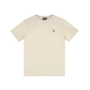 Mcrew Wildness Outdoor Series Minimalist Embroider Logo White Khaki Pure Cotton round Neck Short Sleeve T-shirt