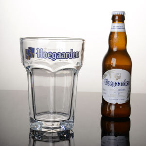 Thickened Glass Hoegaarden Premium Beer Cup White Hexagonal Bar Beer Mug Brewery Direct Sale Standard Capacity 301mL-400mL