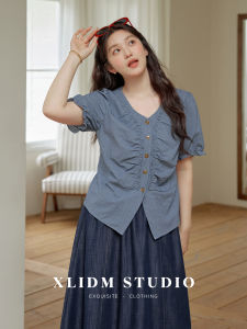 Large Size Breathable Tailored Short Sleeve Blouse