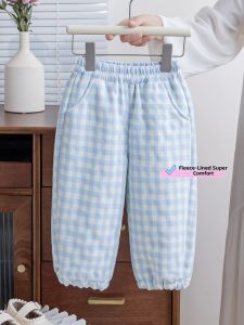 Plaid Thermal Pants for Girls Winter