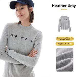 Slimming Semi-high Collar Long Sleeve T-shirt