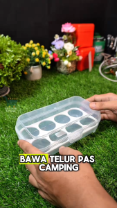 Box Tray Tempat Telur Camping 8 Pcs Grid Transparan