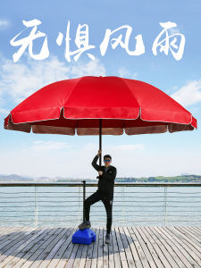 ร่มกันแดดขนาดใหญ่พิมพ์ลายแบบพับได้สำหรับขายของกลางแจ้ง ร่มกันฝนสำหรับใช้ในชีวิตประจำวัน ร่มยาวแบบมีด้ามจับสำหรับผู้ใหญ่