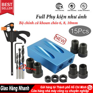BỘ CỮ KHOAN CHÉO MINI KHOAN XIÊN GHÉP GÓC VUÔNG - FULL PHỤ KIỆN NHƯ HÌNH - TẶNG KÈM CẢO KẸP NHANH