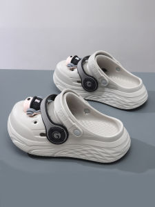 Mens Summer Punk Style Thick Bottom Anti-Slip Wear-Resistant Clog Shoes Casual Youth EVA Slip-On Sandals for Outdoor Wear