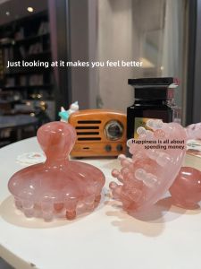 round Disk Meridian Brush Head Massage Comb Traction Rod Large Tooth Comb Scalp Therapy Gua Sha Tool for Adults Portable Design