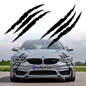 Monster Claw Car Hood Sticker Creative DIY Reflective Stickers Devil Paw Scratches Stripe Decal Stickers Cross Car Decoration