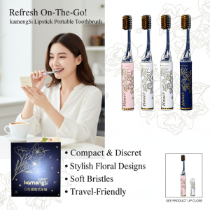 Luxury Starry Sky Folding Lipstick Toothbrush Soft Hair Travel High End Portable Cosmetic Toothbrush
